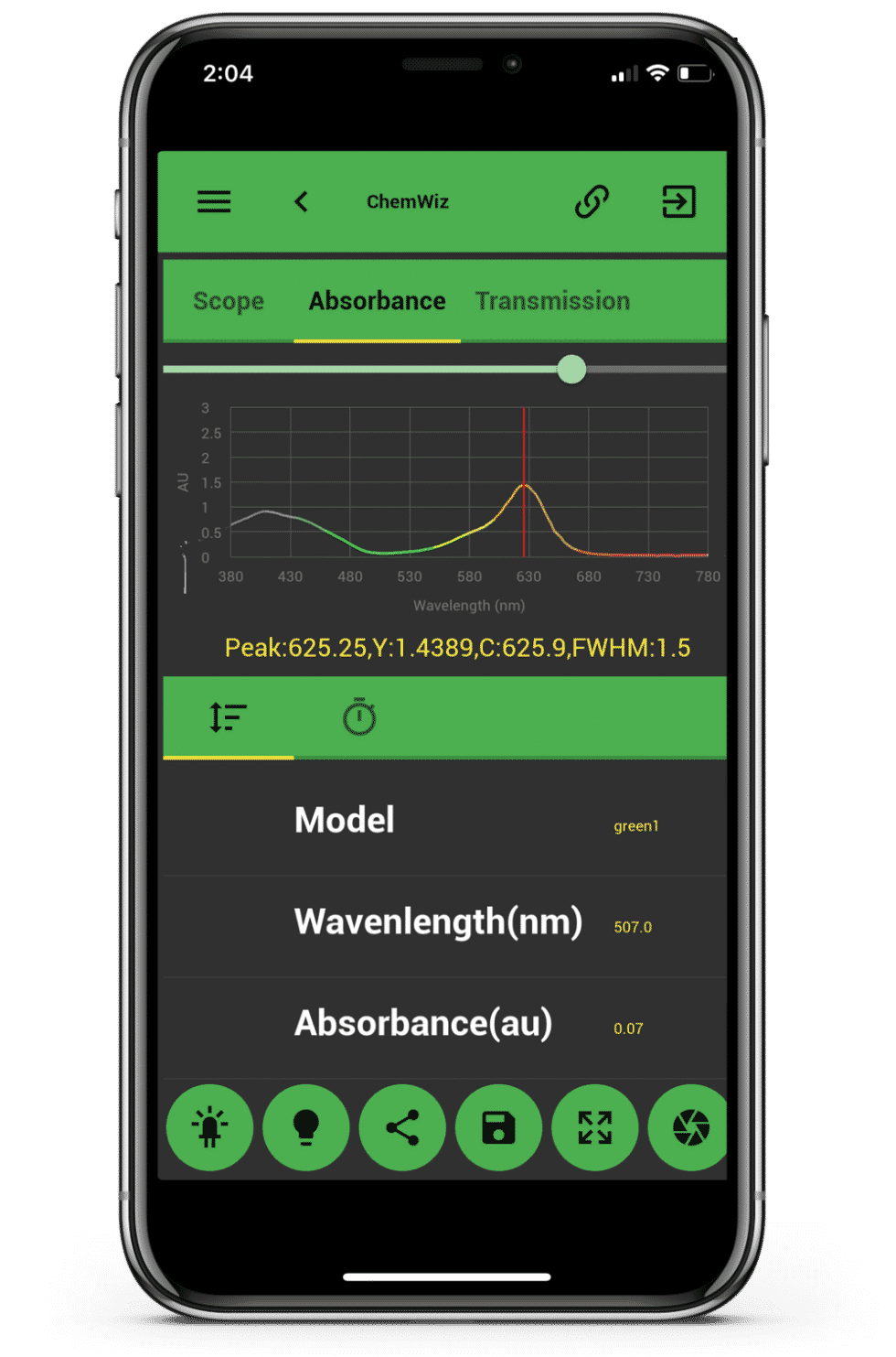 ChemWiz Chemical Absorbance App for iPhone and Android - StellarNet, Inc.